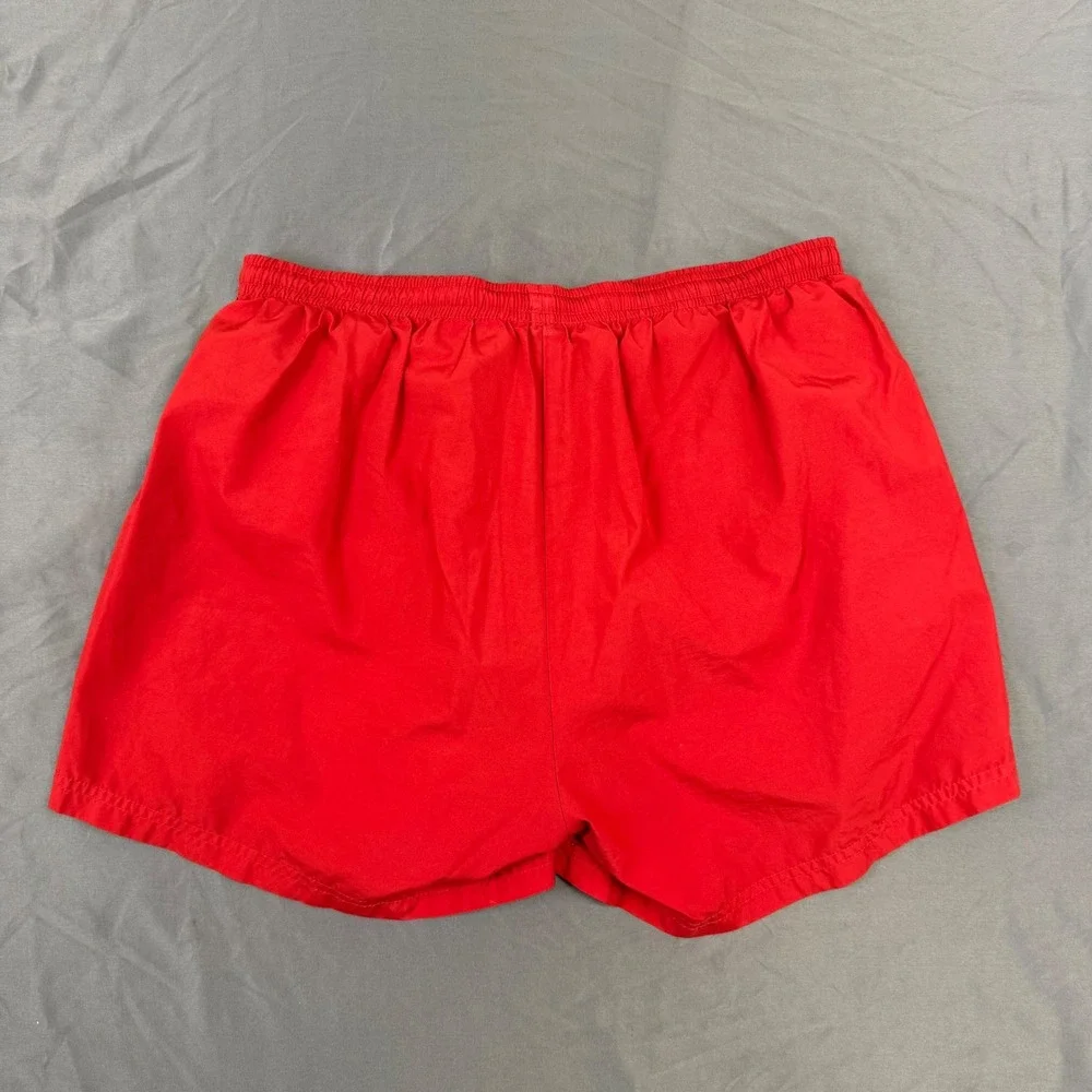 Nike Mens Running Shorts Red Elastic Waist Pockets Inseam 5 Vintage Size Large